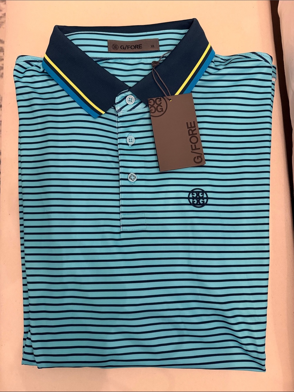 G/FORE Striped Skull & Tees 3D Tech Jersey Polo XL NWT